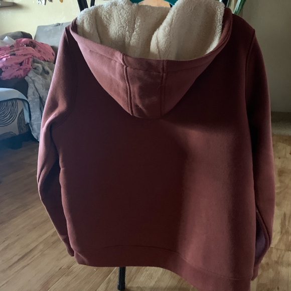 Carhartt Women's Utility Jacket in Rust with Cream Hood - Picture 2 of 3